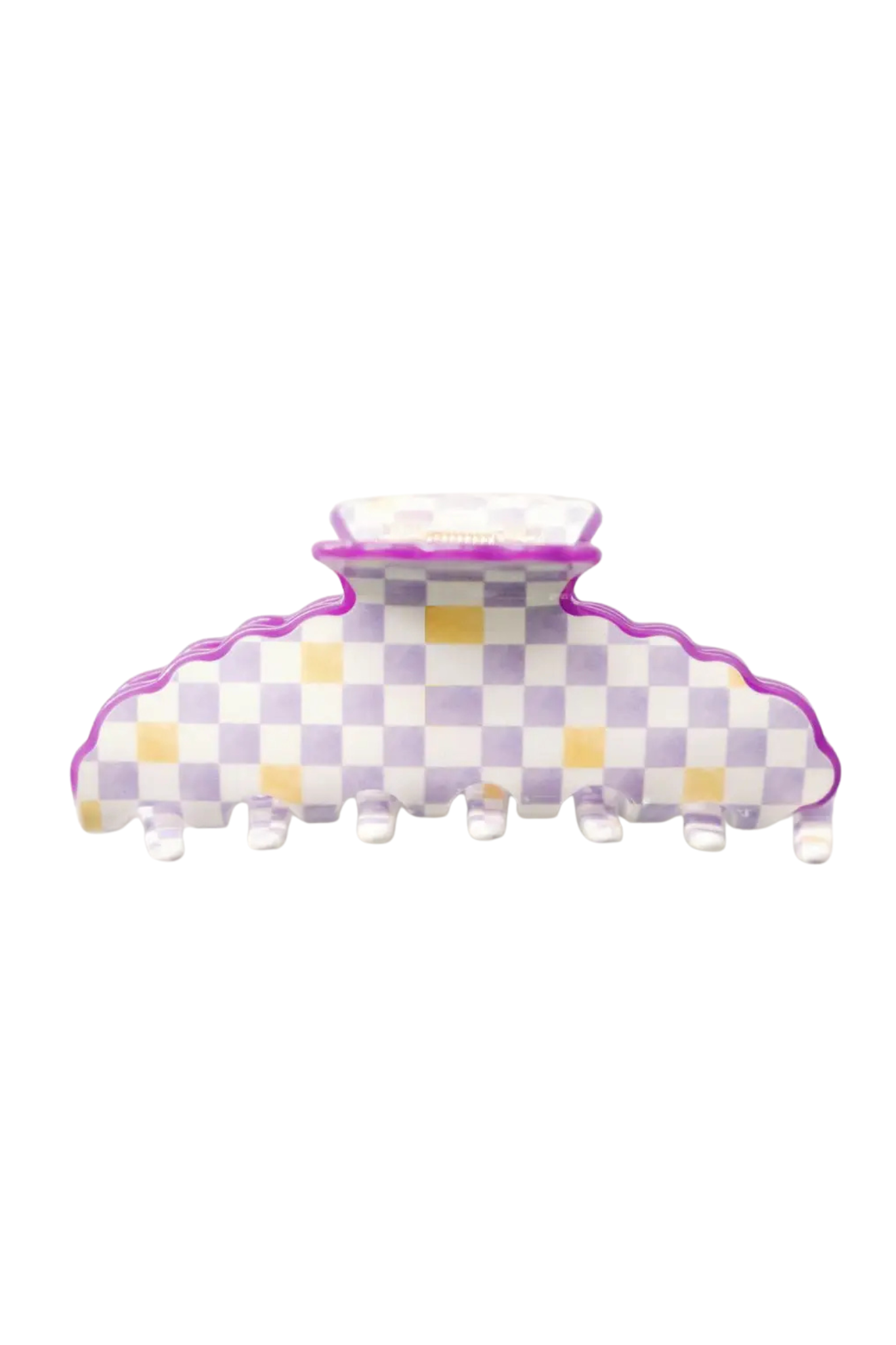 Gracefully Made Art Women's Purple and Yellow Scalloped Claw Clip
