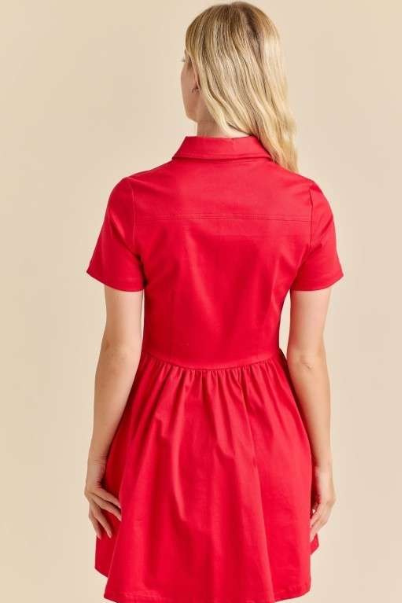 Keille Red Button Dress