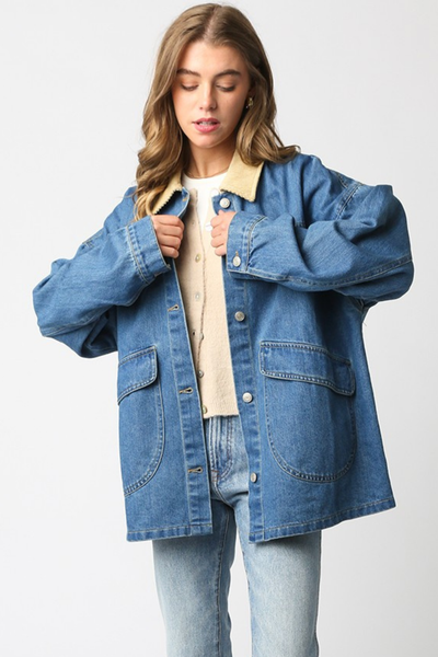 Olivaceous: Janelle Denim Jacket – J. Cole Shoes