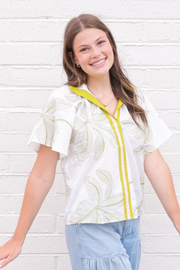 THML: Palm White Blouse