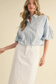 light blue blouse at jcole shoes tulsa