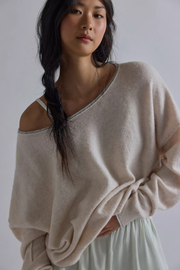 Free People: See Me Pullover in White Combo