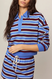 Z Supply Women's Bay Blue Striped Low Key Henley