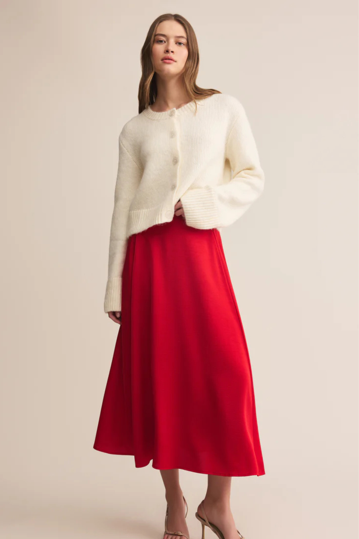 Z Supply: Northpoint Midi Skirt in Festive Red