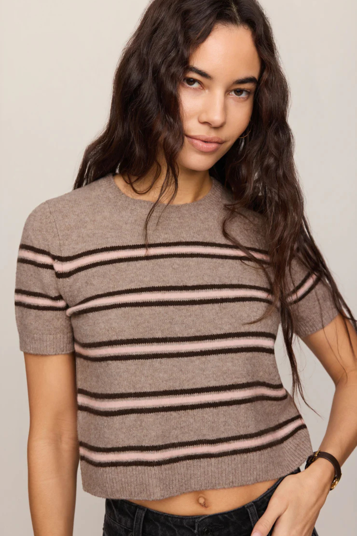 Z Supply Women's Gatewood Stripe Sweater in Heather Ash
