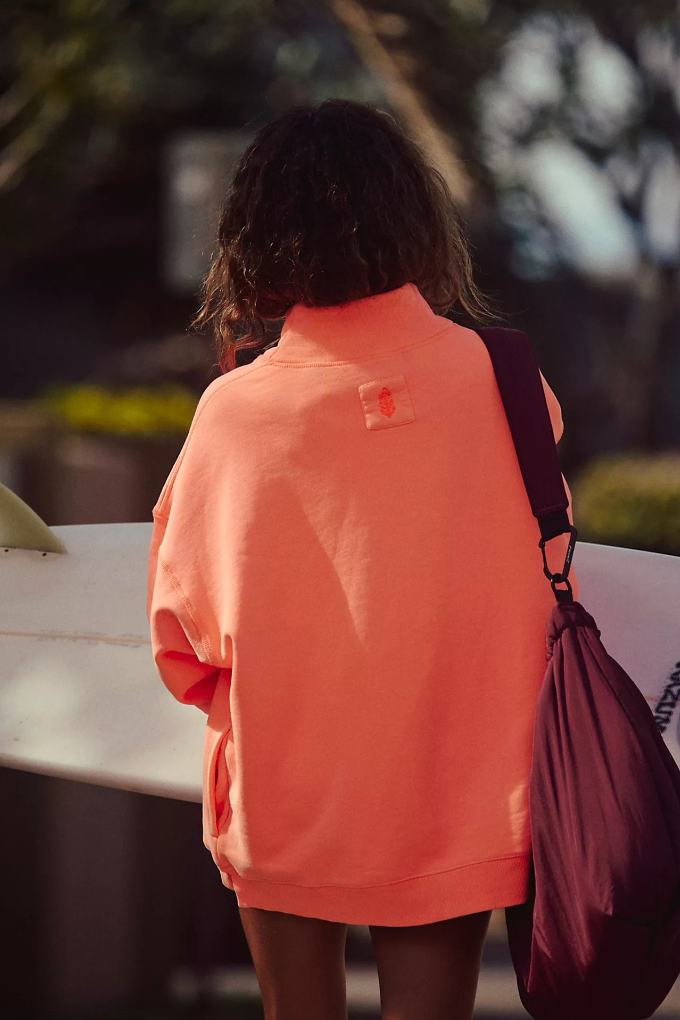 Free People Movement: A Cut Above Mock Neck in Neon Coral