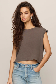Z Supply: Flex Sleeveless Tee in Pebble Coast