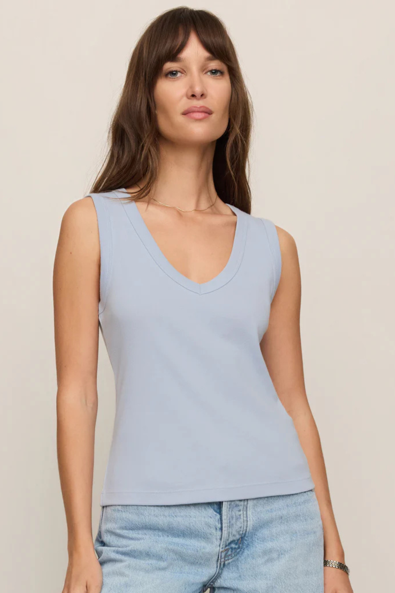 Z Supply: Ellie V Neck Tank in Skyline