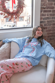 Multi Color gingham Bow Detail Sweatshirt