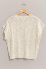 Cream Boxy Sleeveless Sweater - J. Cole ShoesHYFVECream Boxy Sleeveless Sweater