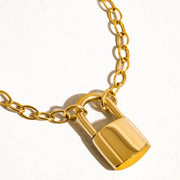 Locky 18K Non-Tarnish Lock Chain Necklace