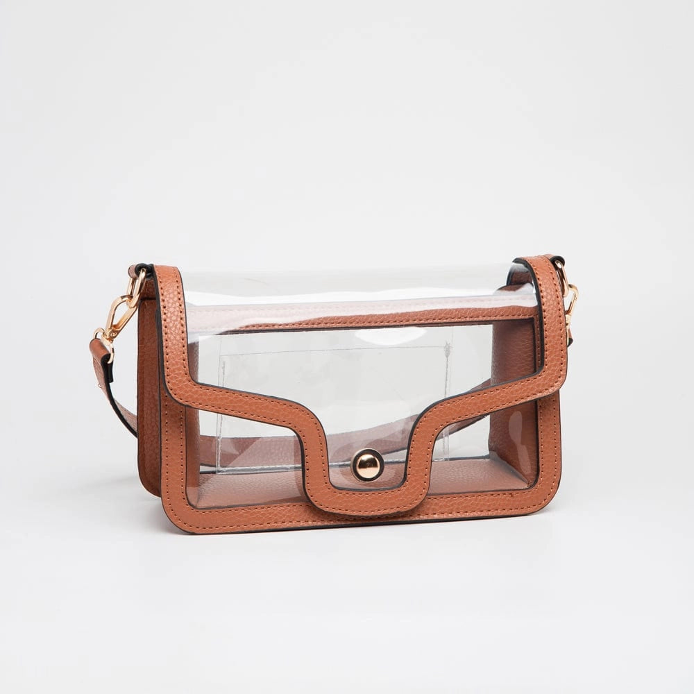 Nina Clear Gameday Shoulder Bag in Tan