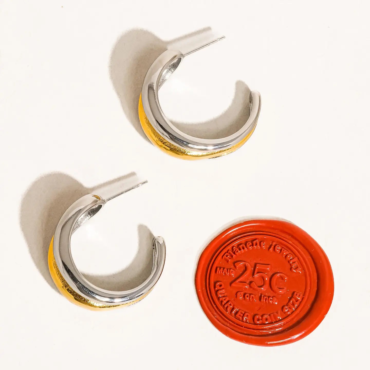 Lazare 18K Non-Tarnish Multi C Hoop Earring