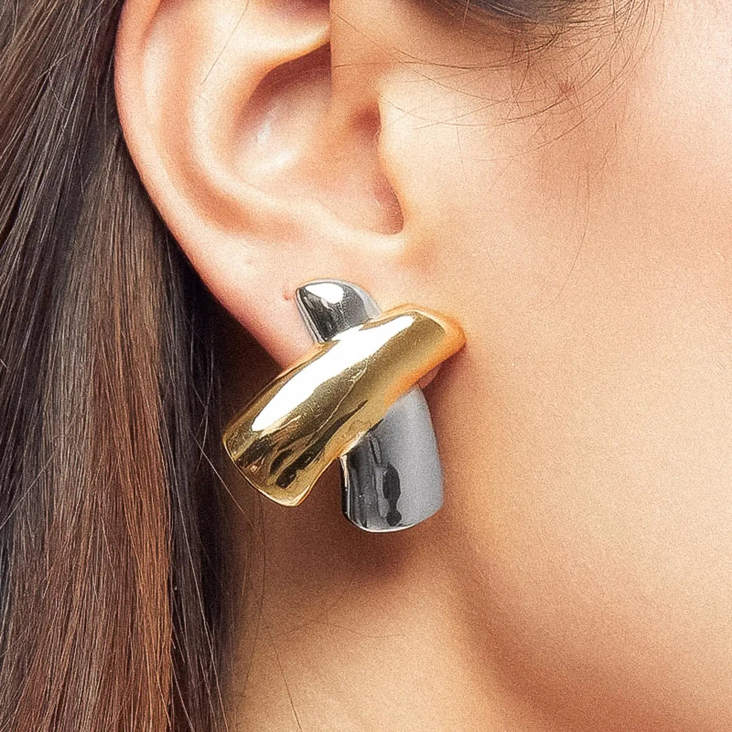 Tiphanie 18K Gold Non-Tarnish X Earring