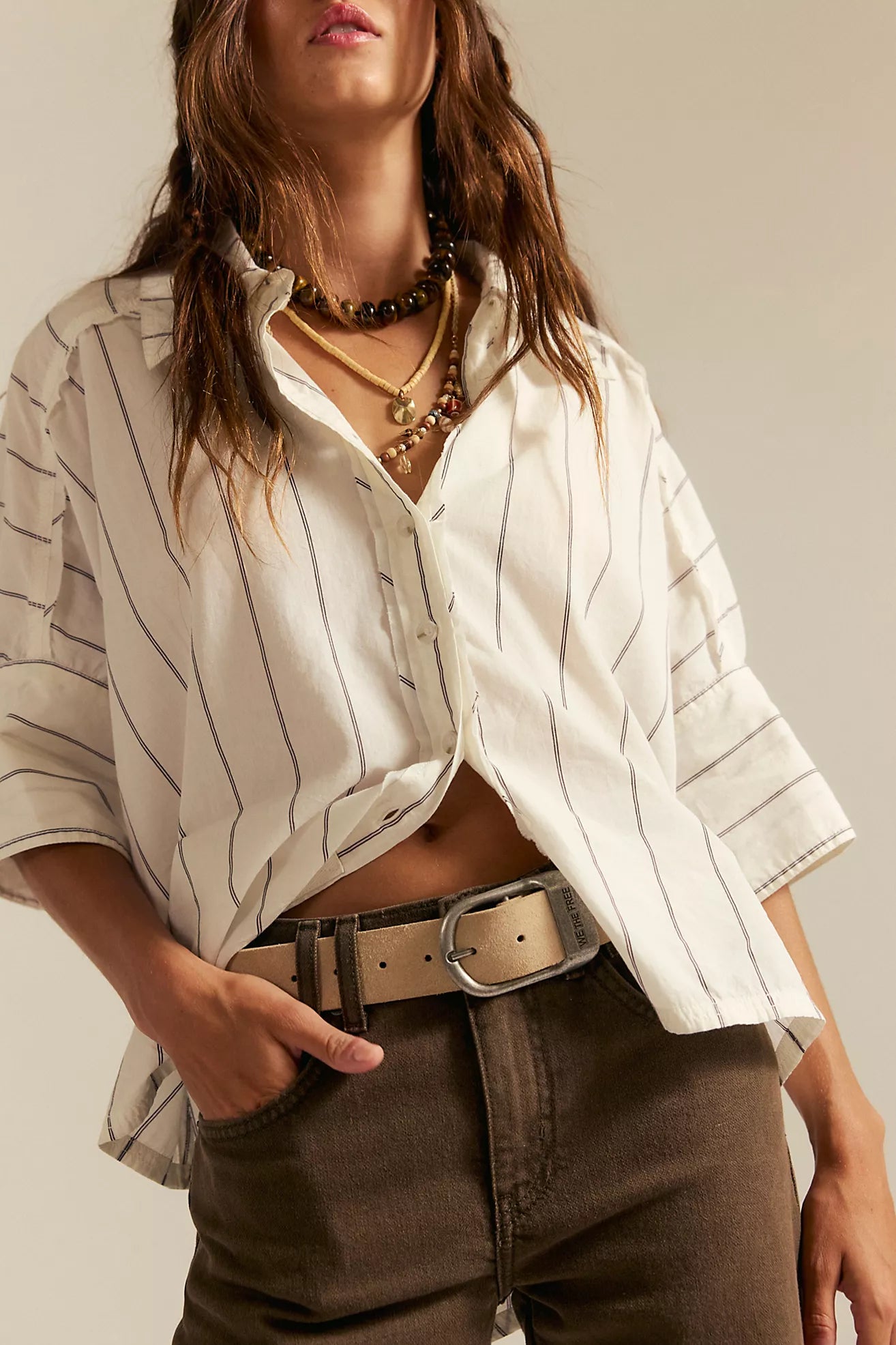 Free People: Seaside Cotton Stripe Shirt
