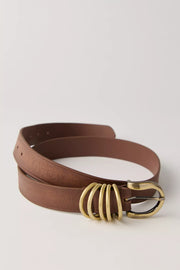 Free People: Rori Leather Belt in Cognac
