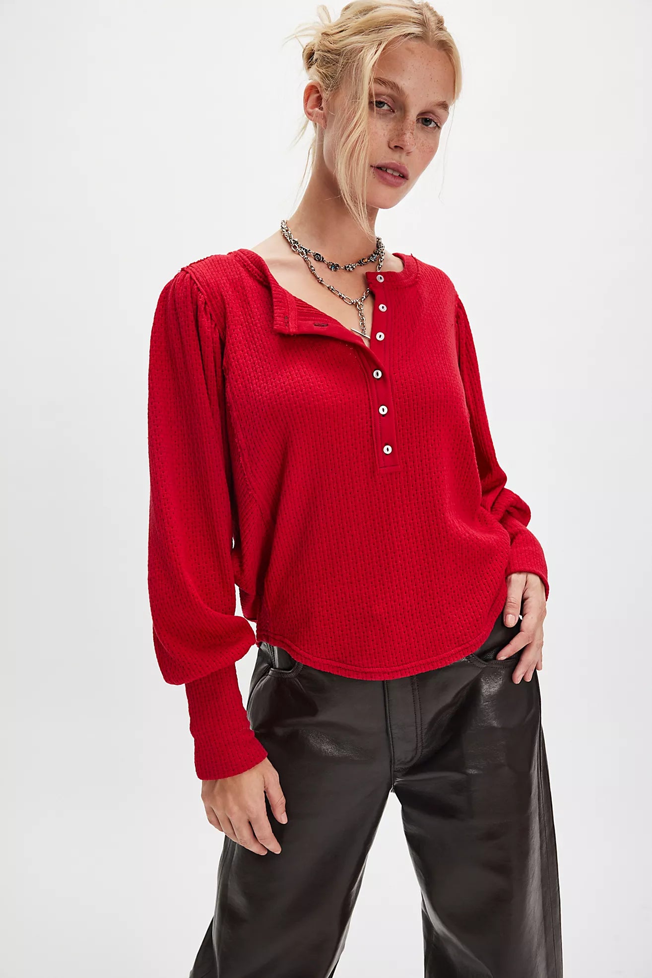 Free People: Quinn Knit Top in Salsa