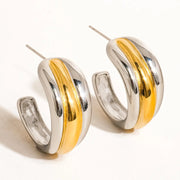 Lazare 18K Non-Tarnish Multi C Hoop Earring