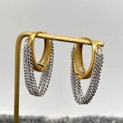 Chain Fringe Huggie Earrings in Gold