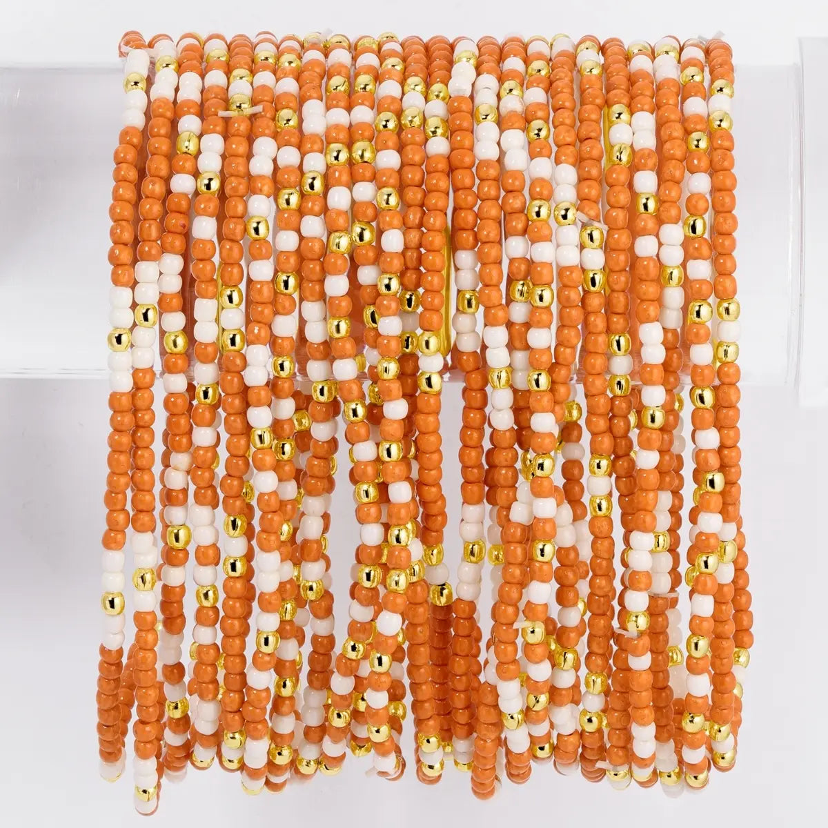 Splendid Iris Women's Stretch Seed Bead Game Day Bracelets in Orange