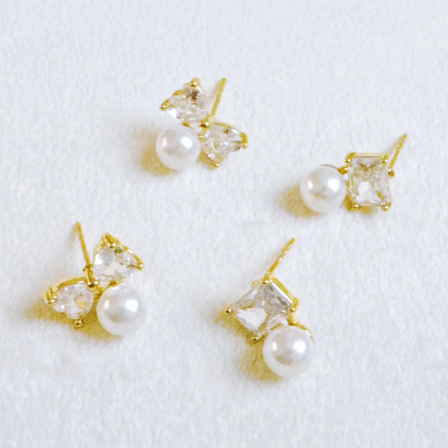 Ellison + Young: Lovely Pearl Duo Stud Earrings Set of 2