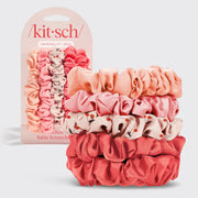 Kitsch: Ruched Satin Scrunchies 5pc in Assorted Cherry Blossom
