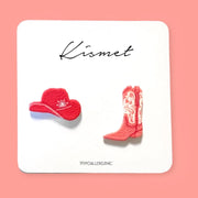 Diva Cowgirl Hat & Boots Stud Earrings