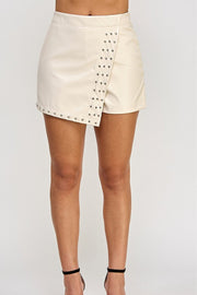 Faux Leather Studded Skort - J. Cole Shoesmilk and honeyFaux Leather Studded Skort