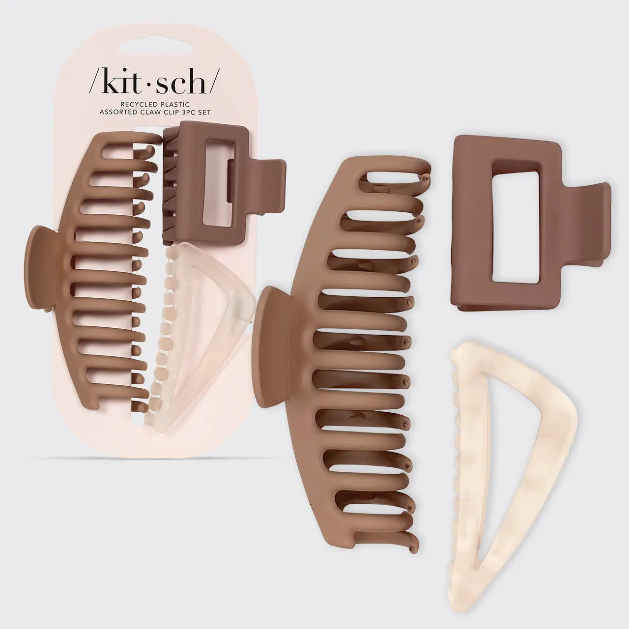 Kitsch: Oversized Plastic Assorted Claw Clip 3pc