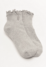 Free People: Classic Ruffle Socks in Heather Grey - J. Cole ShoesFREE PEOPLEFree People: Classic Ruffle Socks in Heather Grey