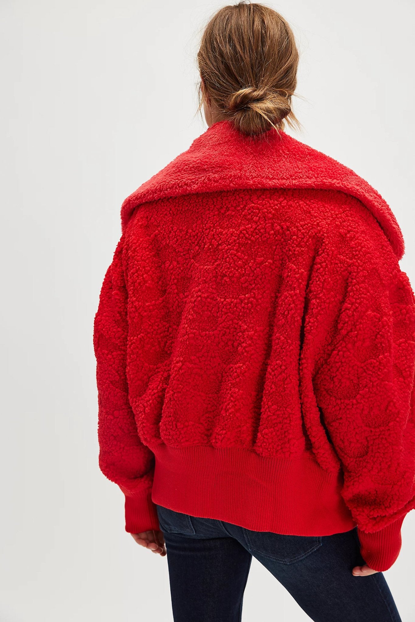 Free People: Cozy Up Cardi in High Risk Red - J. Cole Shoes