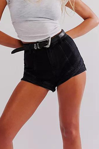 Free People: Crvy Mona High Rise Shorts in Midnight Black - J. Cole ShoesFREE PEOPLEFree People: Crvy Mona High Rise Shorts in Midnight Black