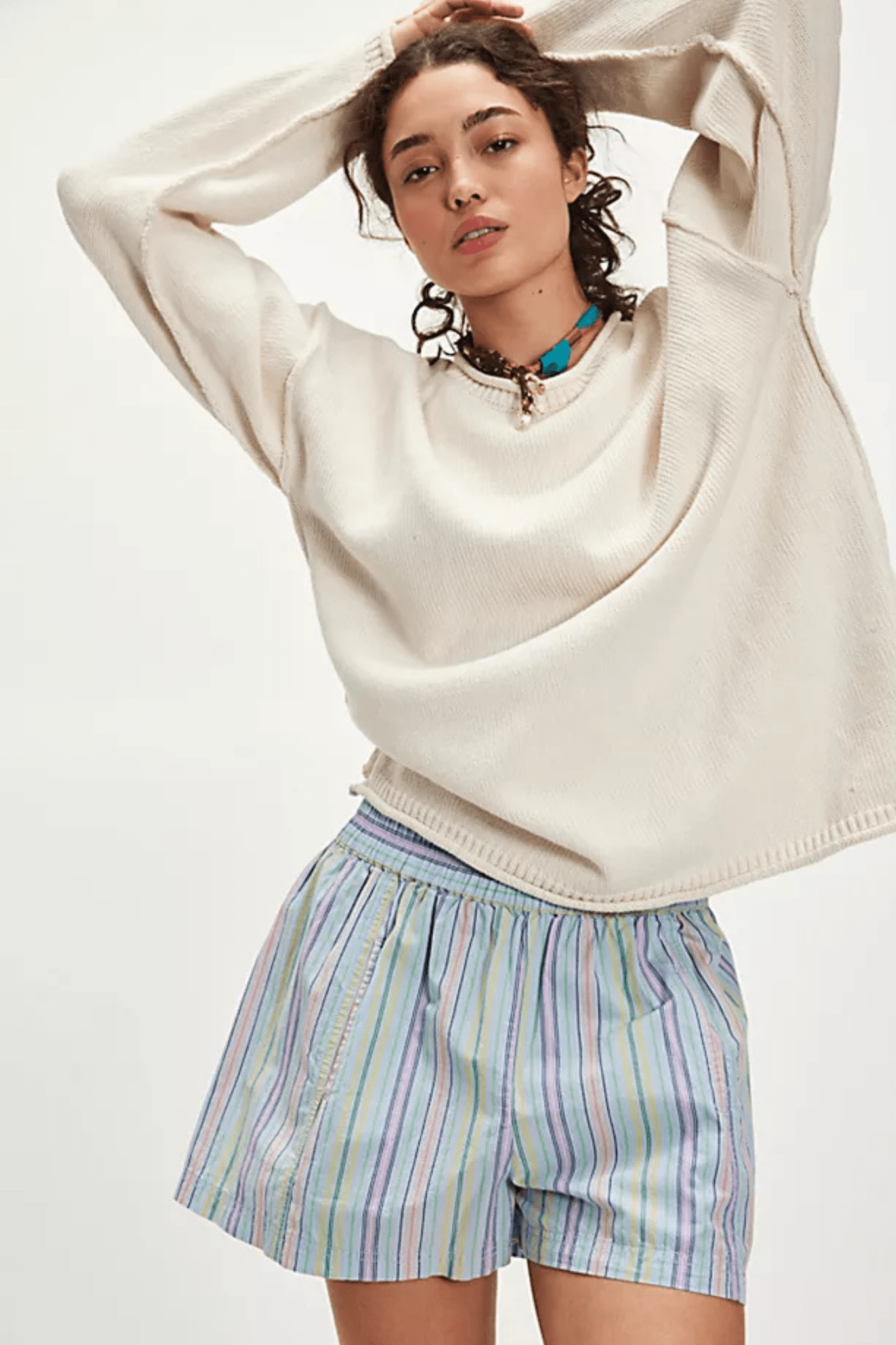 Free People: Get Free Striped Pull On in Sky Blue Combo - J. Cole ShoesFREE PEOPLEFree People: Get Free Striped Pull On in Sky Blue Combo