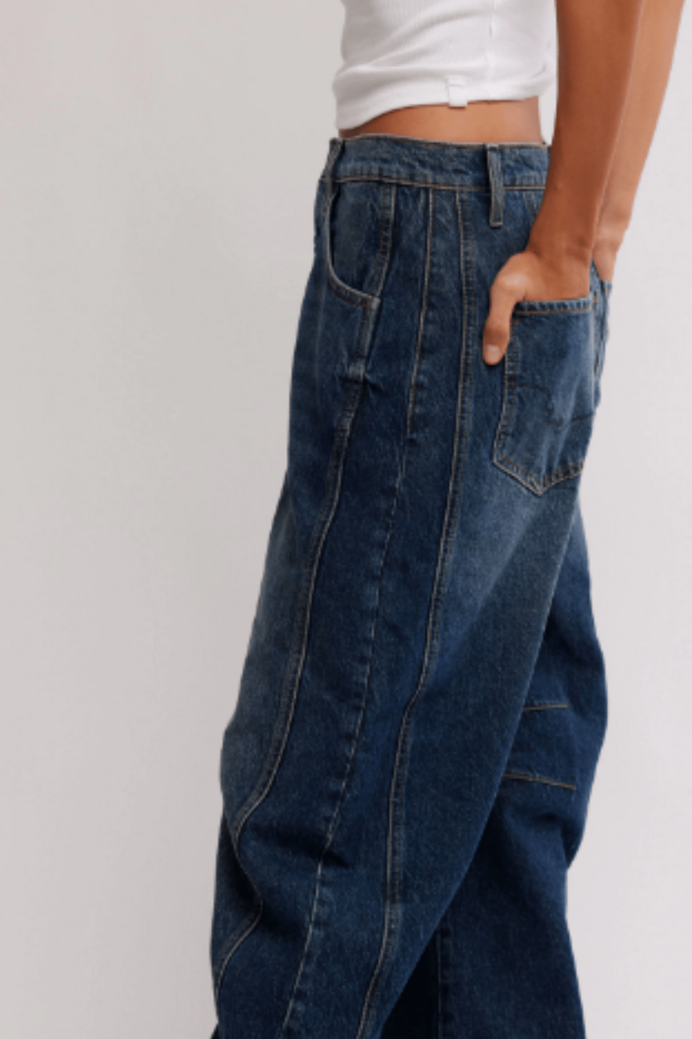 Free People: Good Luck Mid Rise Barrel in Deep End - J. Cole ShoesFREE PEOPLEFree People: Good Luck Mid Rise Barrel in Deep End