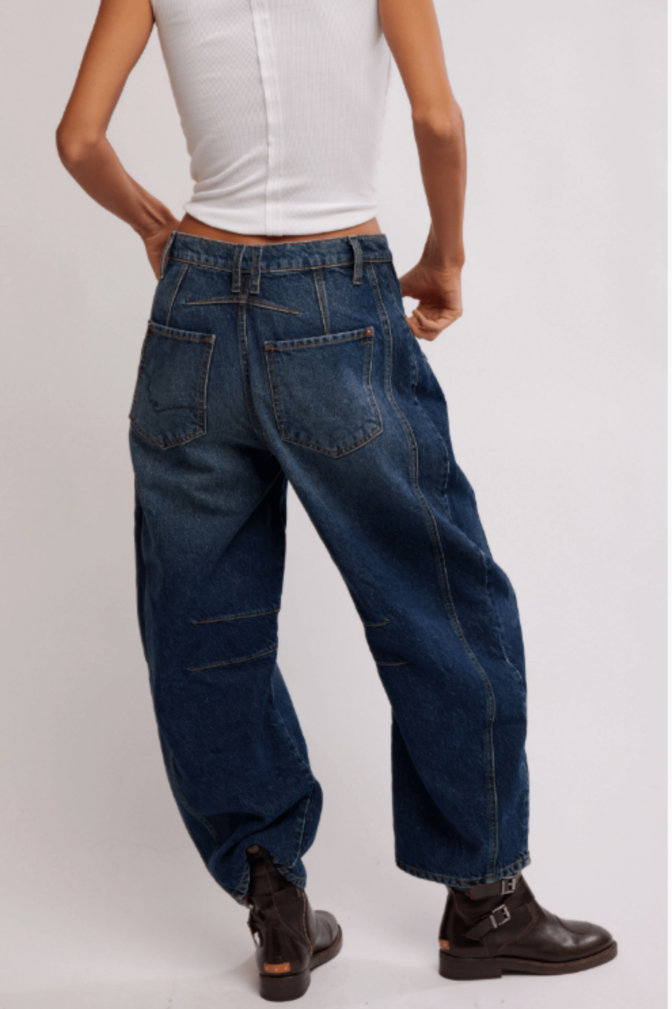 Free People: Good Luck Mid Rise Barrel in Deep End - J. Cole ShoesFREE PEOPLEFree People: Good Luck Mid Rise Barrel in Deep End