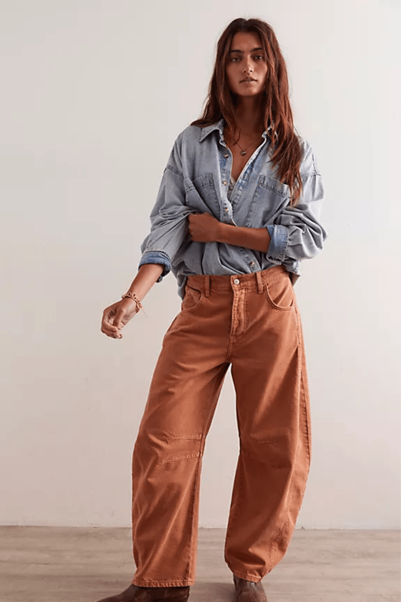 Free People: Good Luck Mid Rise Barrel in Ginger Root - J. Cole ShoesFREE PEOPLEFree People: Good Luck Mid Rise Barrel in Ginger Root