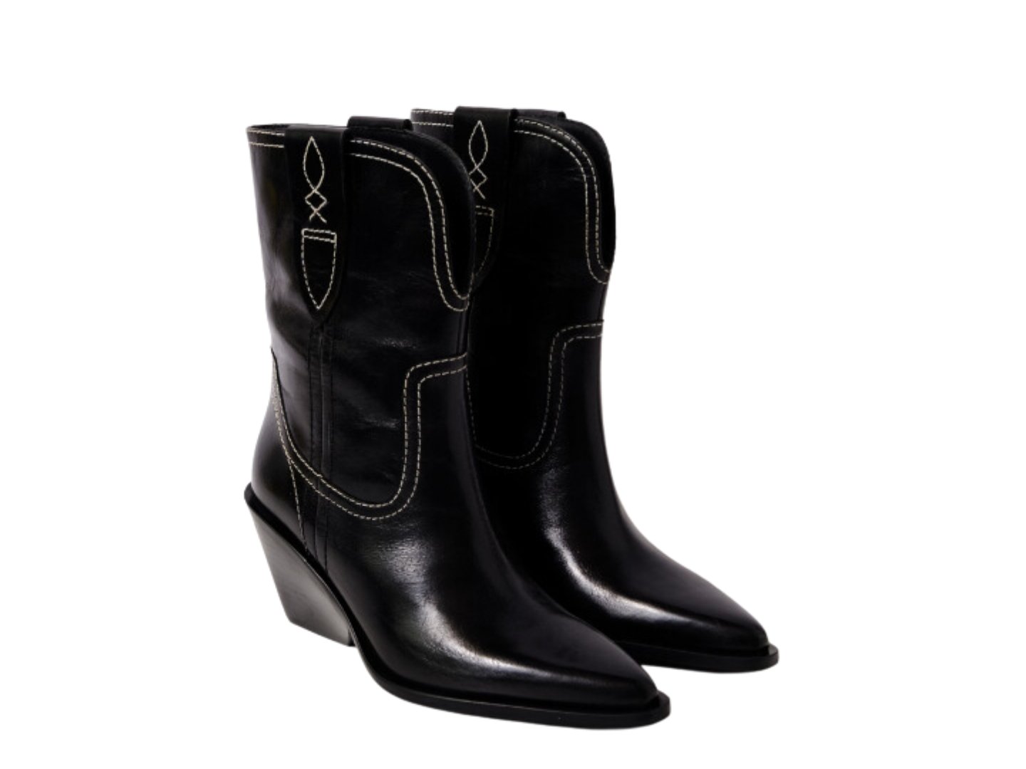 Free People: Pitchfork Point Western Boot in Victorian Black Leather - J. Cole ShoesFREE PEOPLEFree People: Pitchfork Point Western Boot in Victorian Black Leather