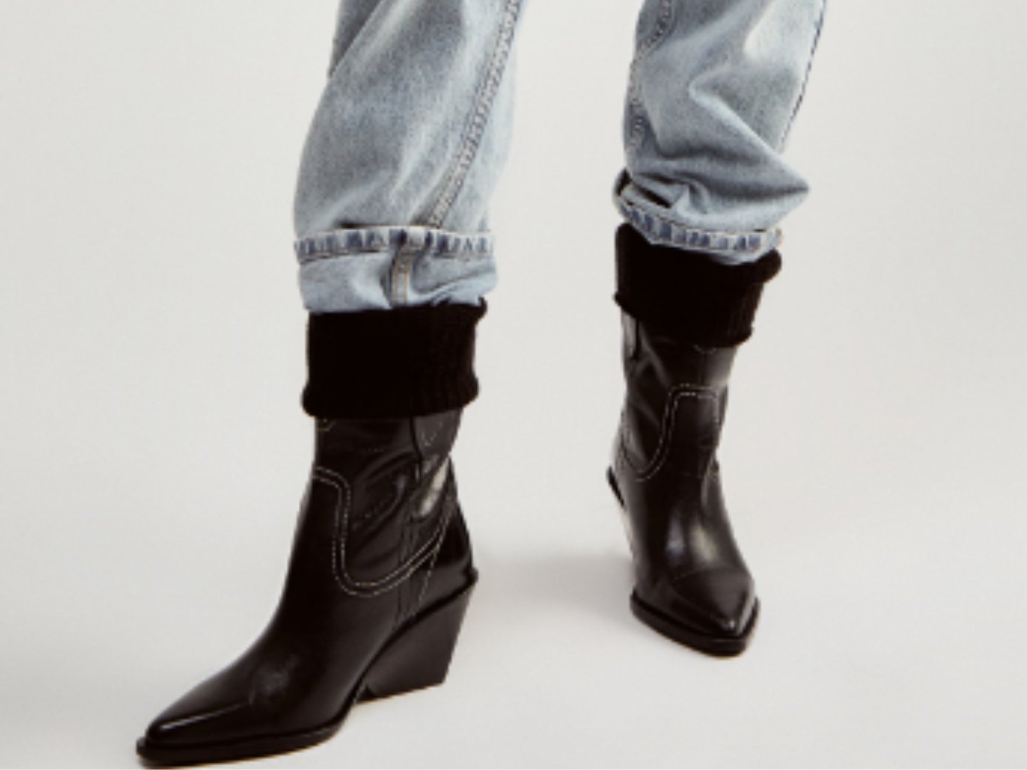 Free People: Pitchfork Point Western Boot in Victorian Black Leather - J. Cole ShoesFREE PEOPLEFree People: Pitchfork Point Western Boot in Victorian Black Leather