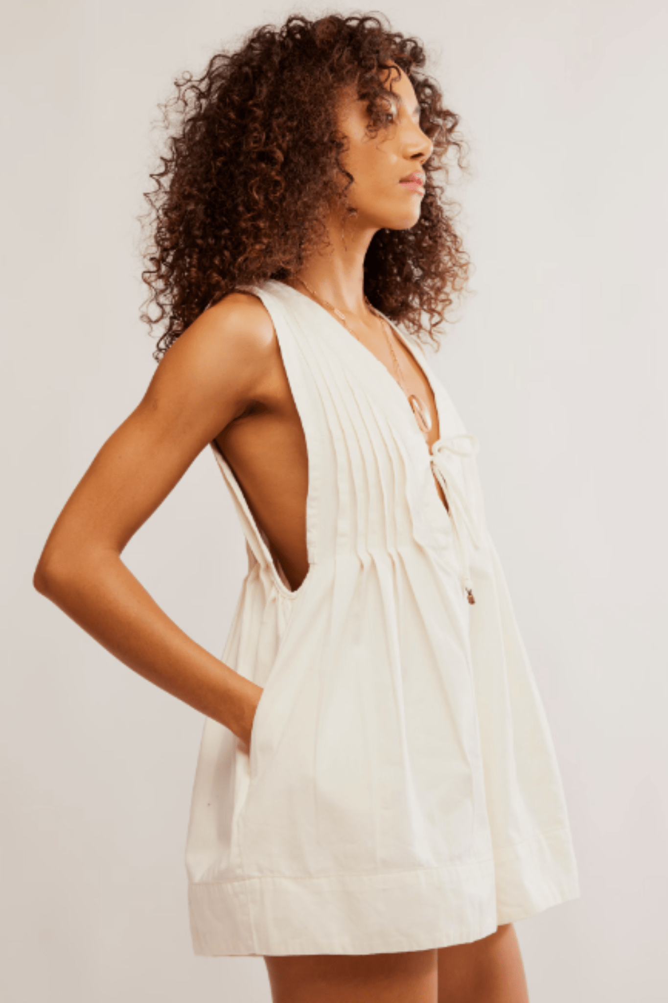 Free People: Webster Romper in Ecru Wash - J. Cole Shoes Free People: Webster Romper in Ecru Wash - J. Cole Shoes