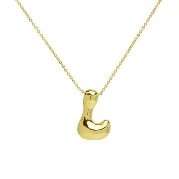 Gold Bubble Letter Necklace - J. Cole ShoesSAVVY BLINGGold Bubble Letter Necklace