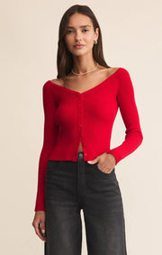 Z Supply: Jovy Sweater Top in Festive Red