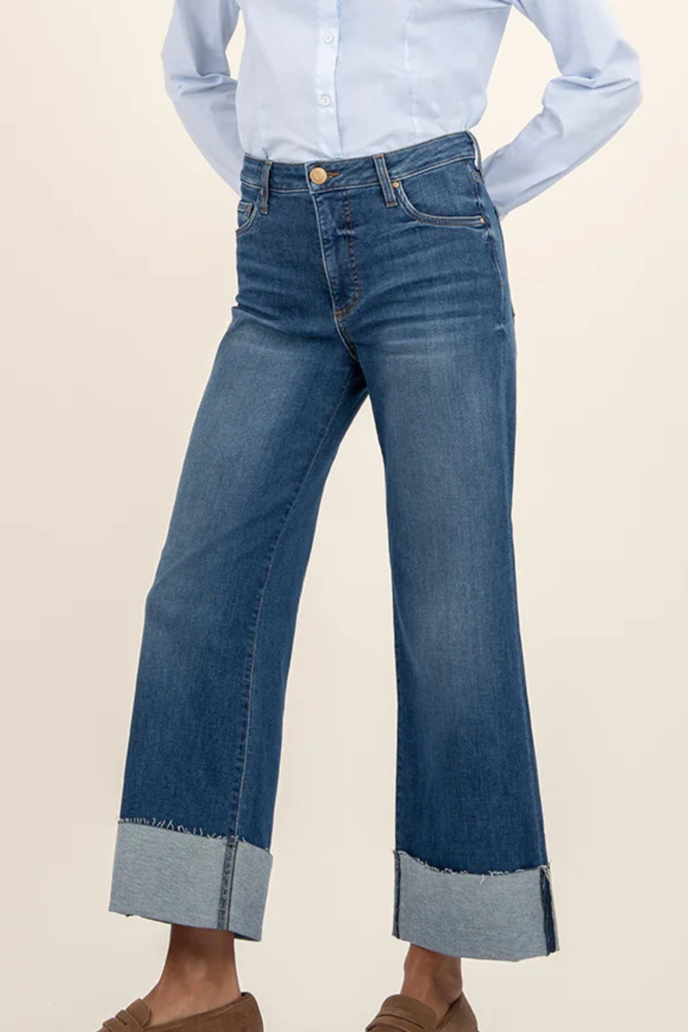 Kut From Kloth: Sienna High Rise Wide Leg Cuff Jeans - J. Cole ShoesKUT FROM KLOTHKut From Kloth: Sienna High Rise Wide Leg Cuff Jeans