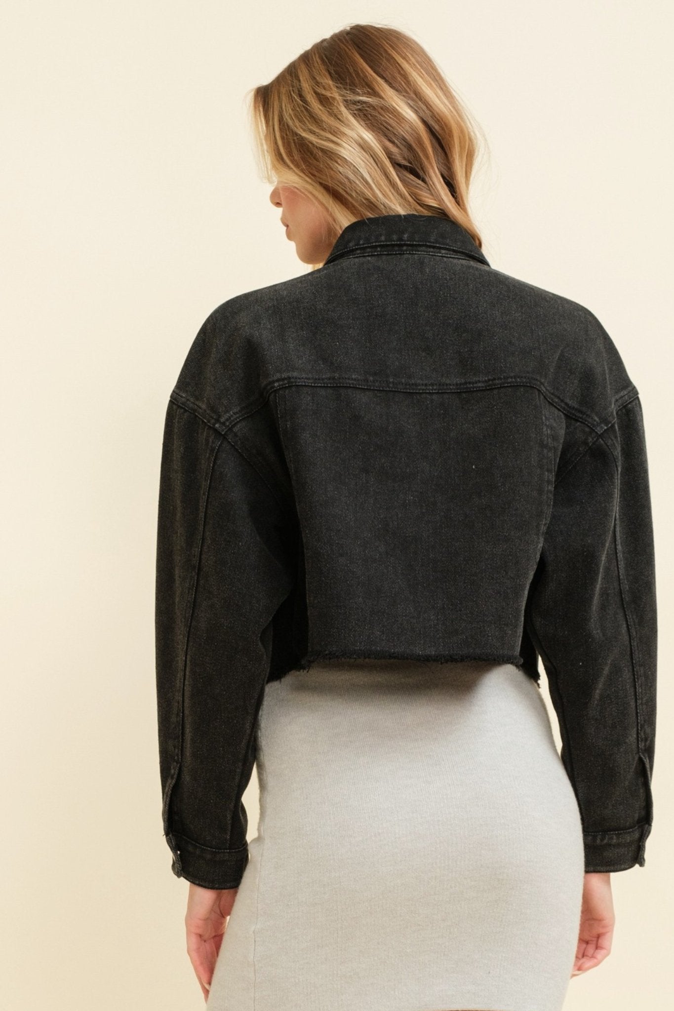 Long sleeve denim jacket in black - J. Cole ShoesCLOUD TENLong sleeve denim jacket in black