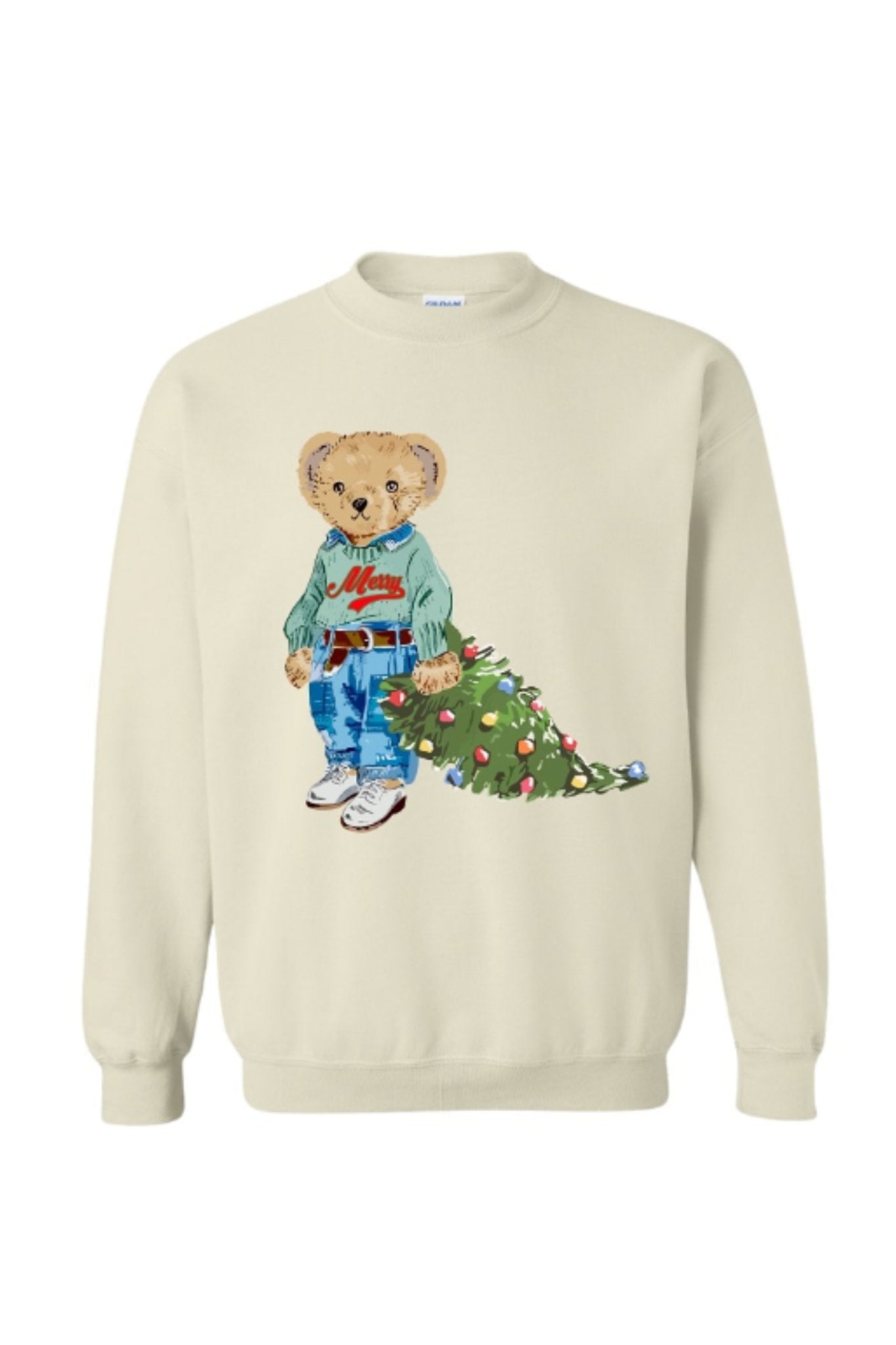 Madley: Christmas Bear Sweatshirt in Khaki - J. Cole ShoesmadleyMadley: Christmas Bear Sweatshirt in Khaki