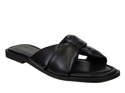 NAKED FEET - GOA in BLACK Flat Sandals - J. Cole ShoesNAKED FEETNAKED FEET - GOA in BLACK Flat Sandals