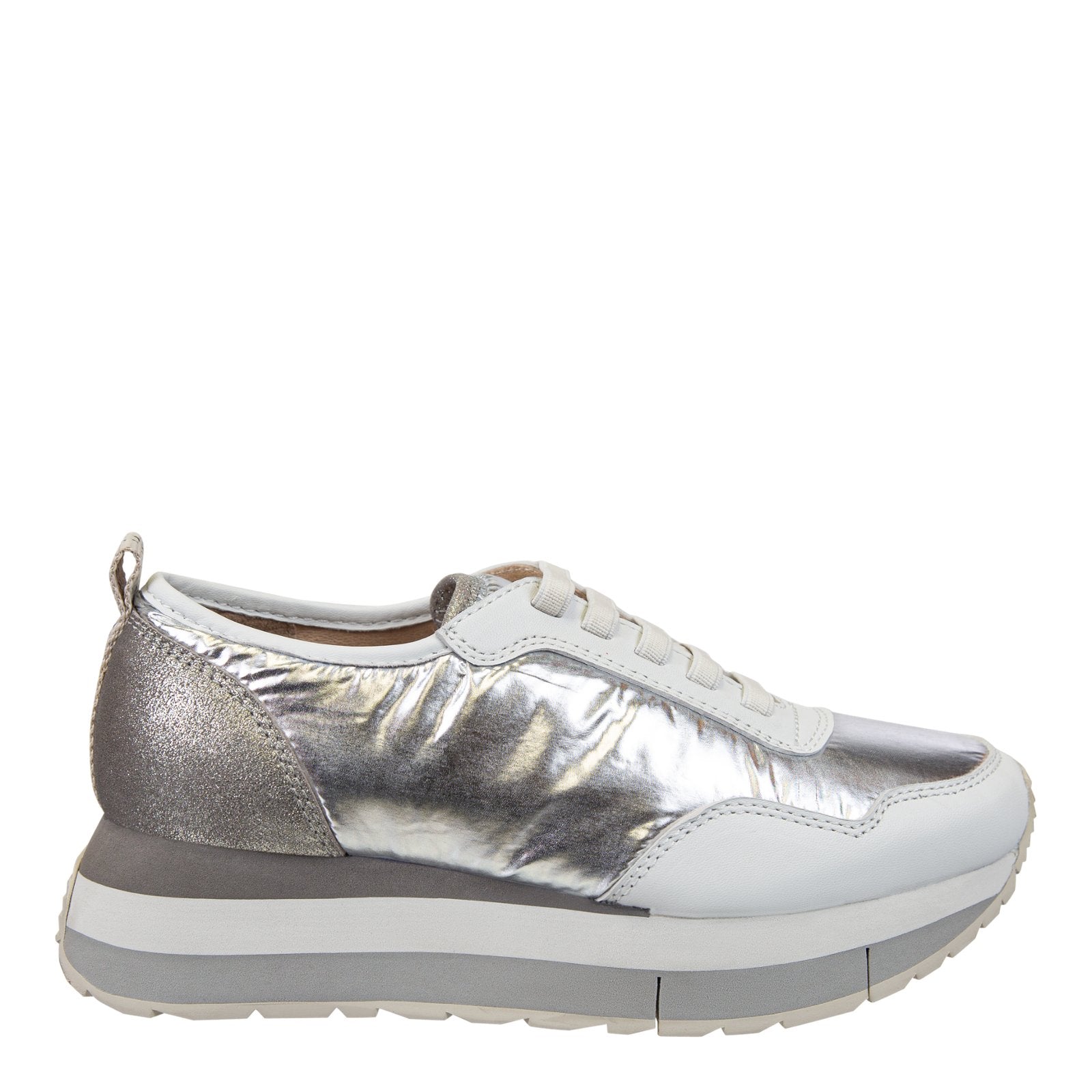 Naked Feet: KINETIC in SILVER Platform Sneakers - J. Cole ShoesNAKED FEETNaked Feet: KINETIC in SILVER Platform Sneakers