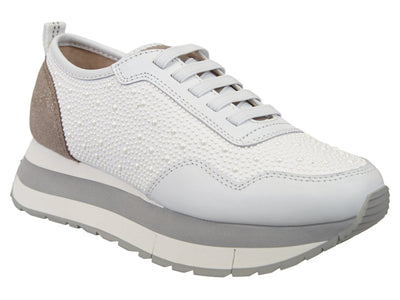 Naked Feet: KINETIC in WHITE PEARL Platform Sneakers - J. Cole ShoesNAKED FEETNaked Feet: KINETIC in WHITE PEARL Platform Sneakers
