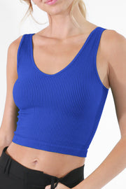 Nikibiki: Reversible ribbed crop Top in Royal Blue - J. Cole ShoesNIKIBIKINikibiki: Reversible ribbed crop Top in Royal Blue