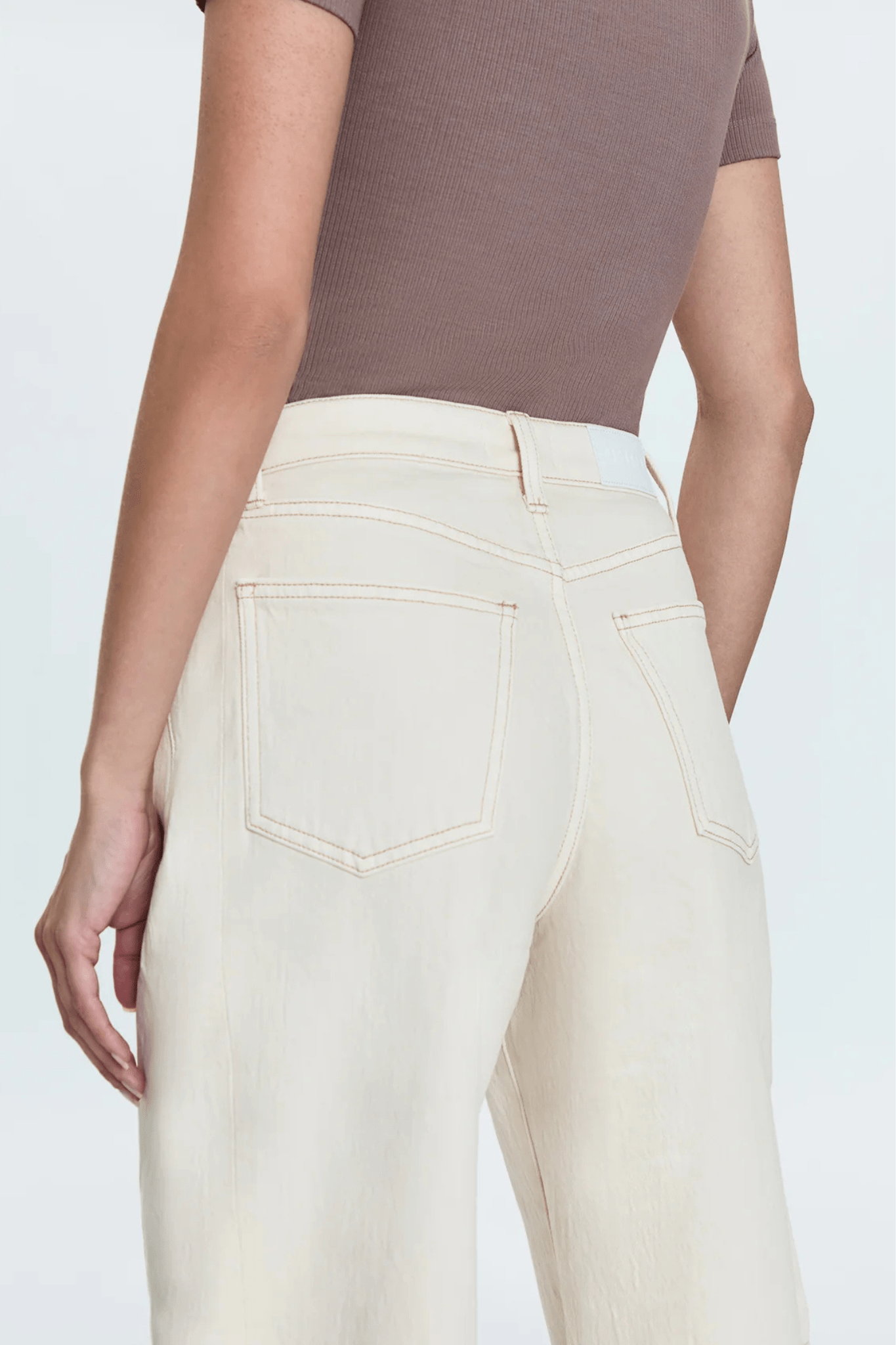 Pistola: Eli High Rise Arched Leg Pant in Ecru - J. Cole ShoesPISTOLAPistola: Eli High Rise Arched Leg Pant in Ecru