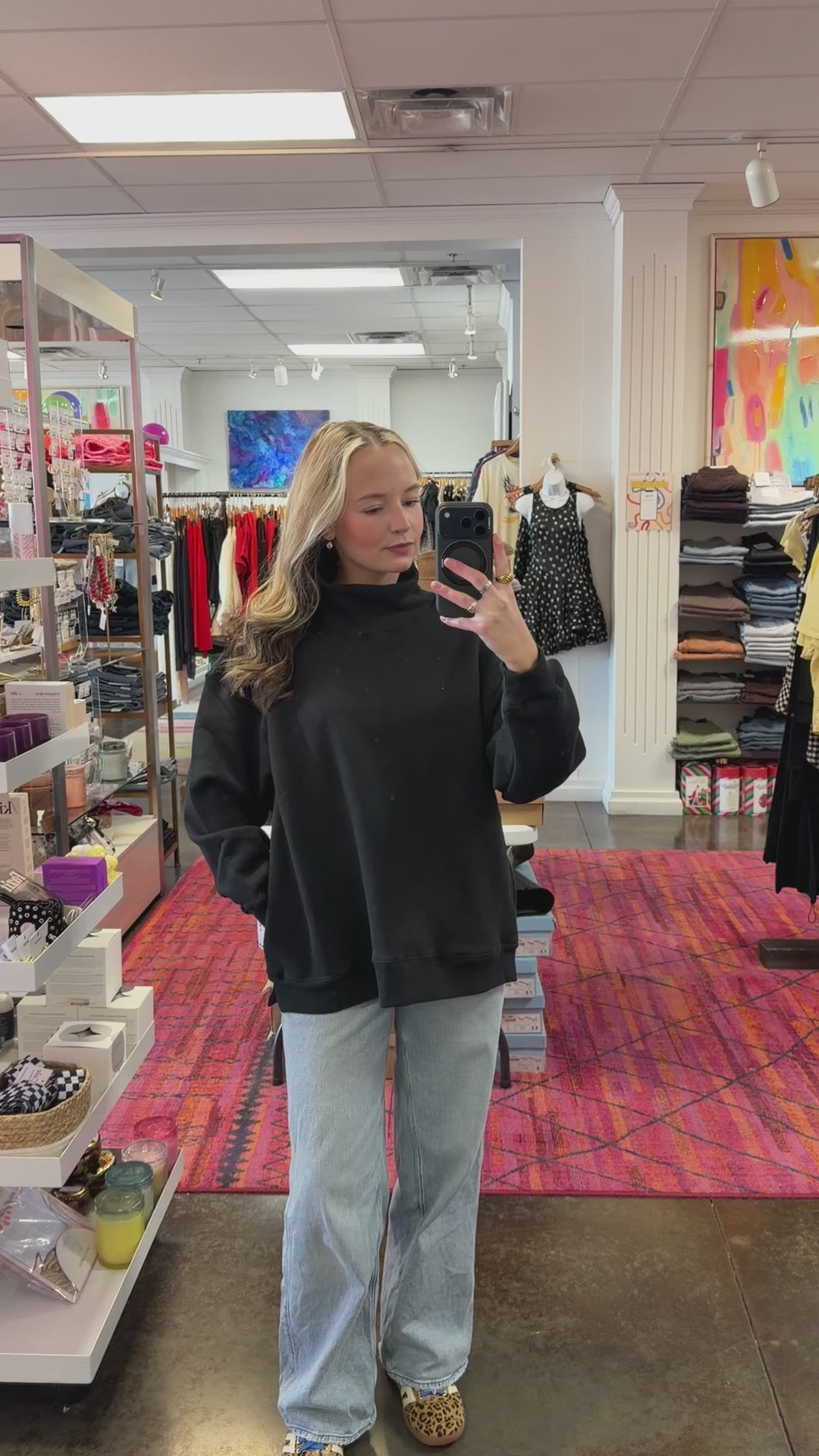 Load video: Free People Movement: A Cut Above Mock Neck in Black